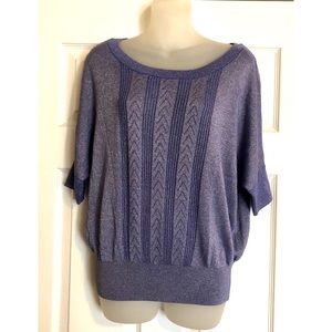 Guess Sparkly Purple Short Sleeved Sweater